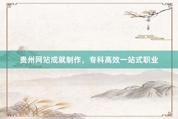 贵州网站成就制作，专科高效一站式职业