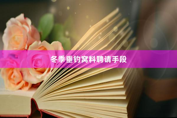 冬季垂钓窝料聘请手段